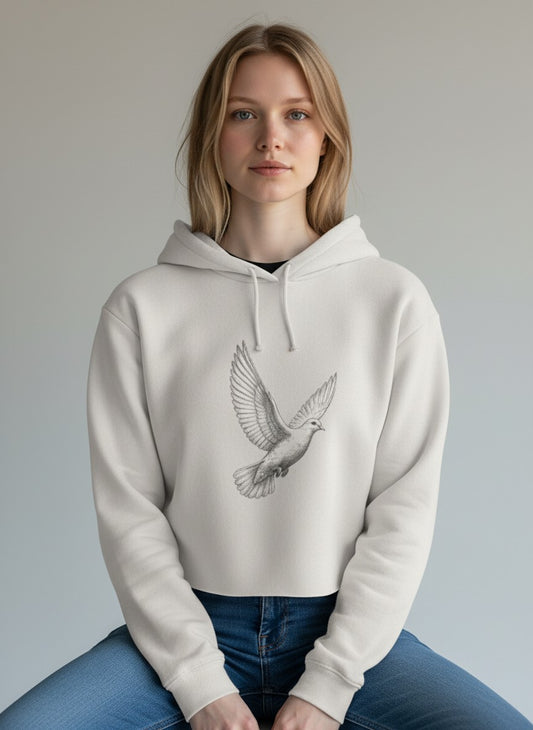 Dove Study Premium Cropped Hoodie