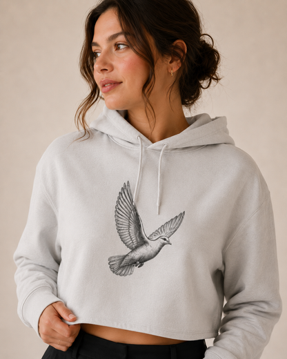 Dove Study Premium Cropped Hoodie
