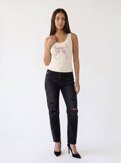 Heirloom Ribbon Slim-Fit Tank Top