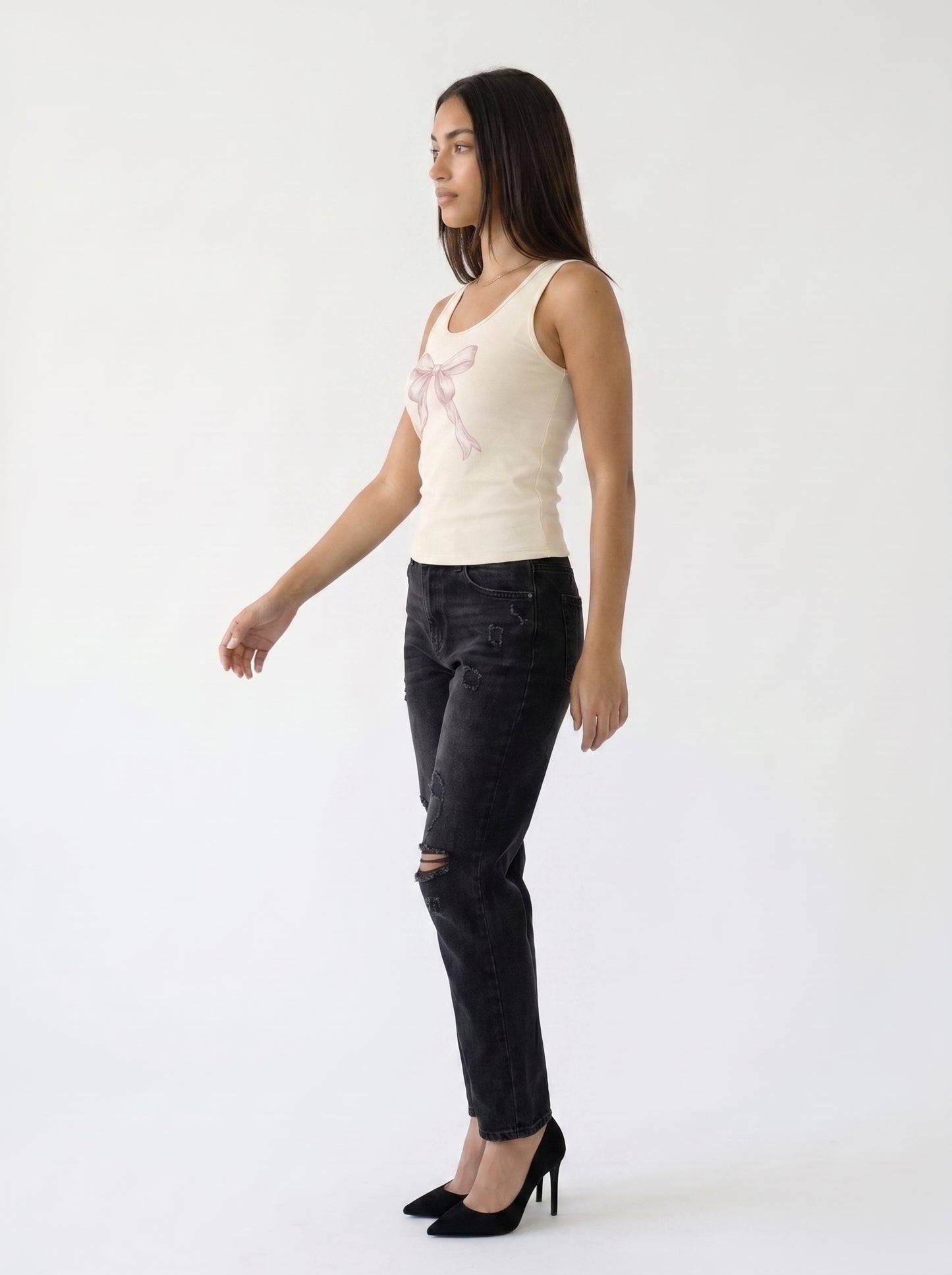 Heirloom Ribbon Slim-Fit Tank Top