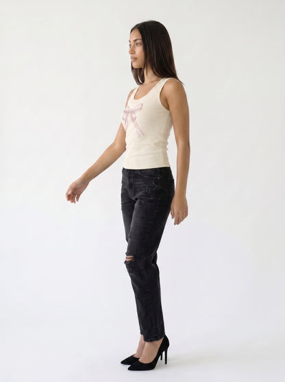 Heirloom Ribbon Slim-Fit Tank Top