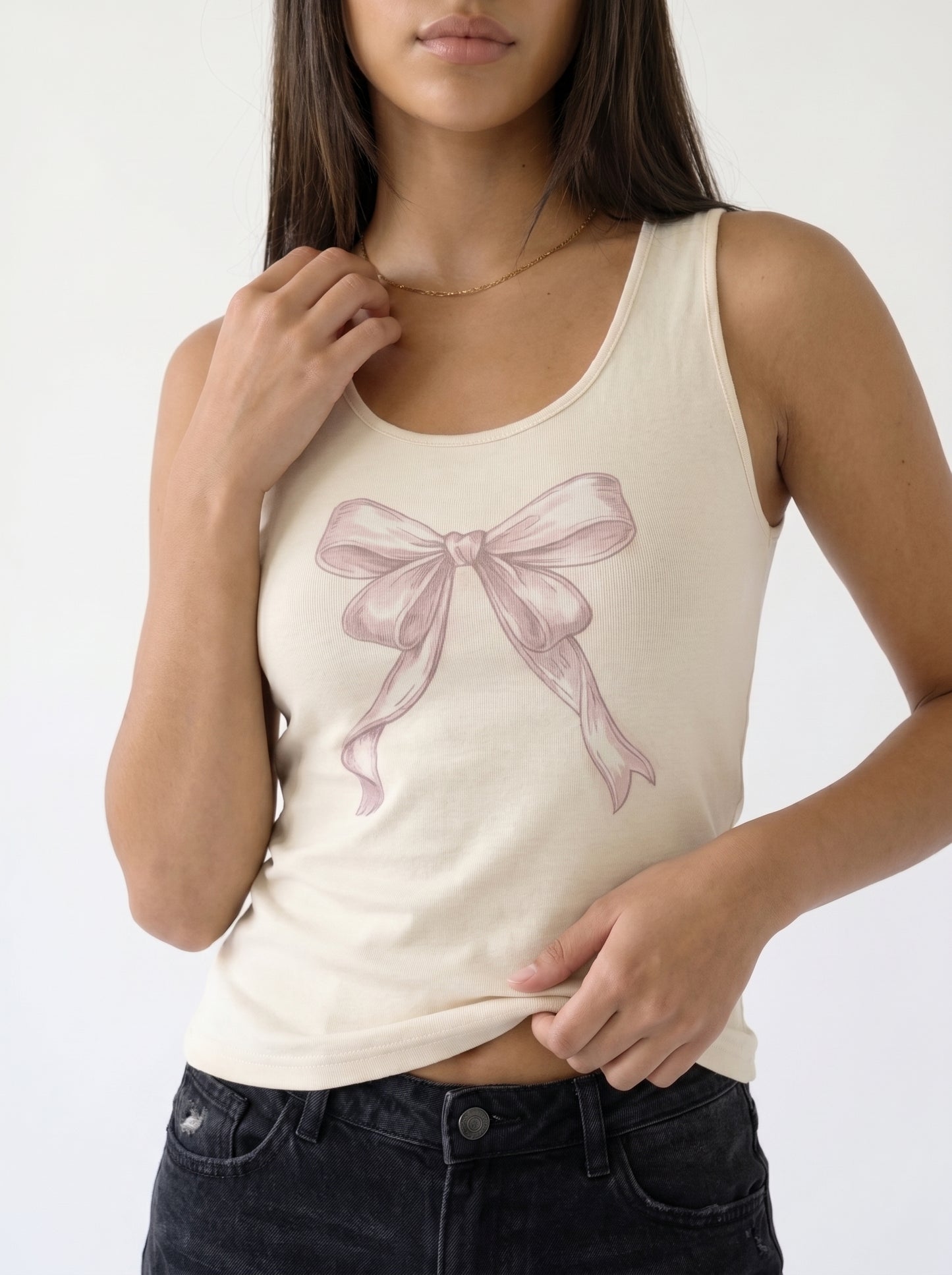 Heirloom Ribbon Slim-Fit Tank Top