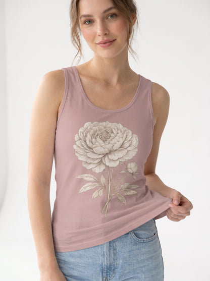 Peony Study Slim-Fit Tank Top