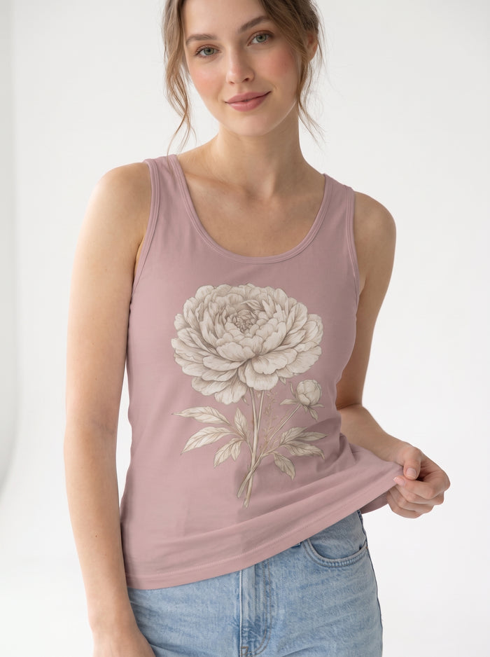 Peony Study Slim-Fit Tank Top