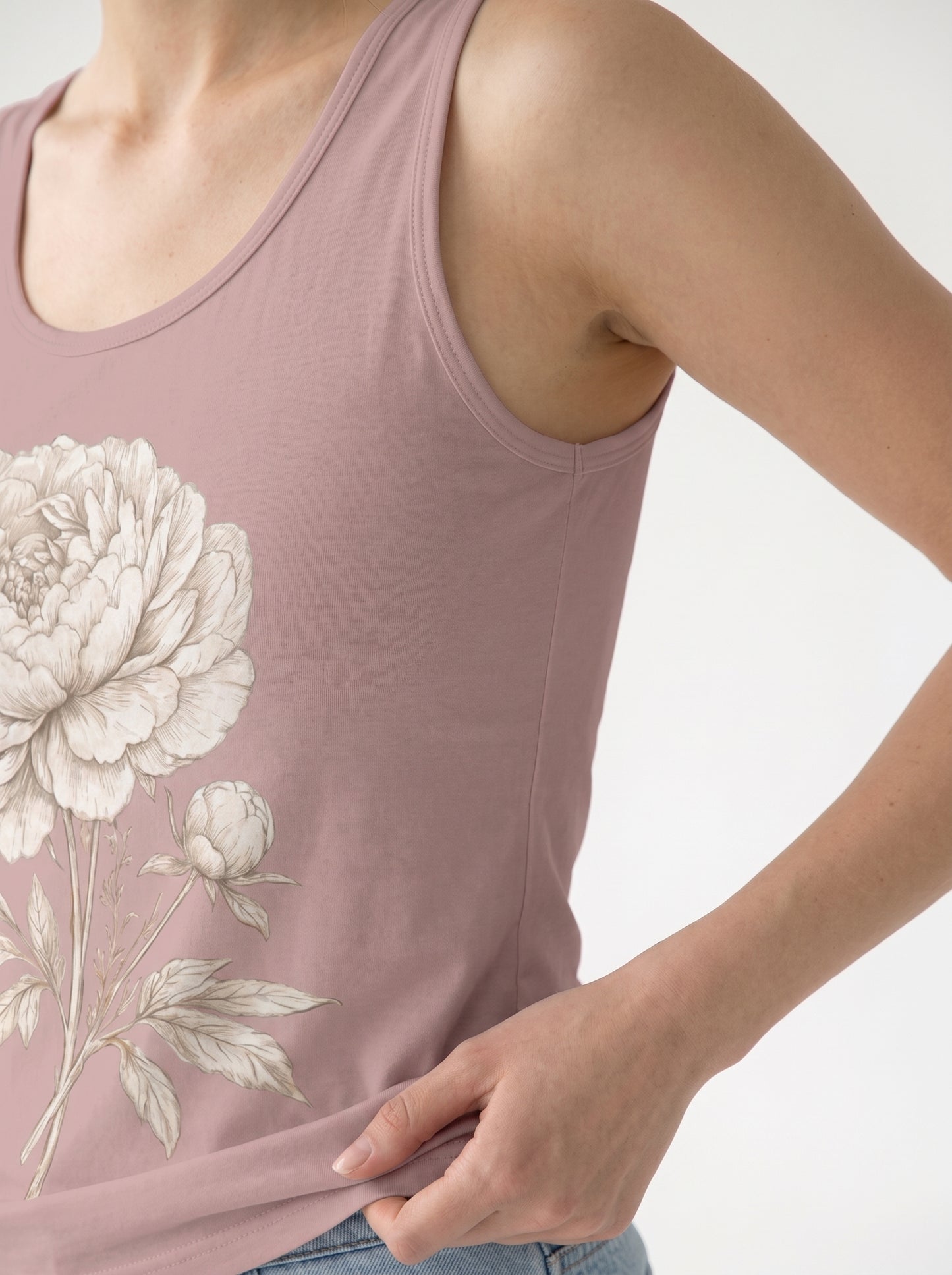 Peony Study Slim-Fit Tank Top