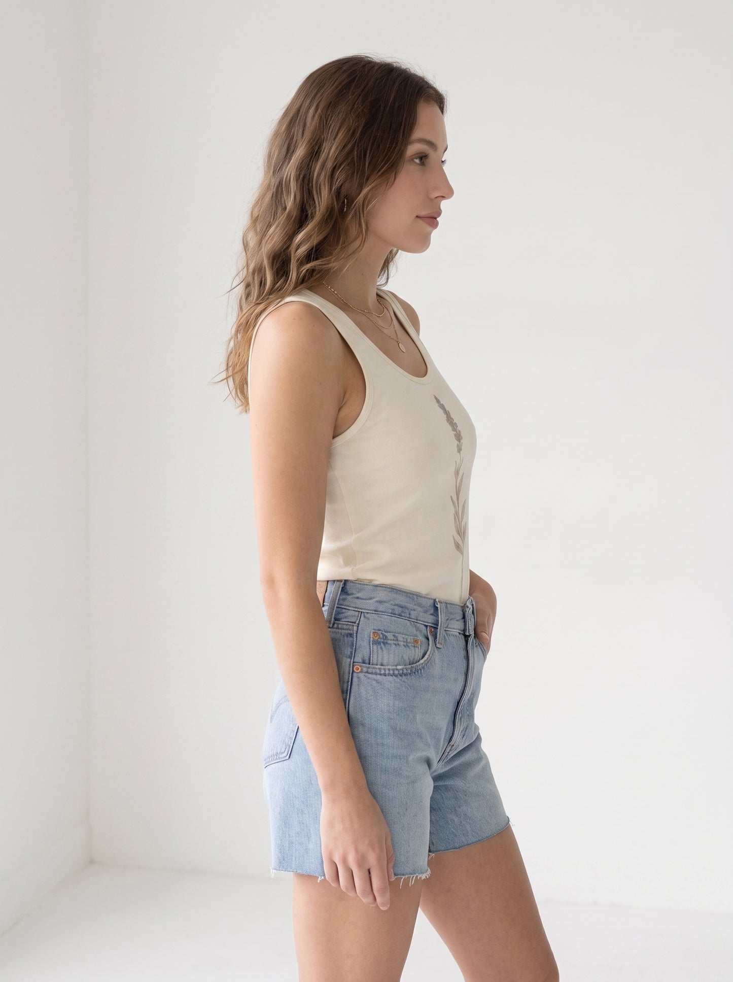 Lavender Herbarium Slim-Fit Tank Top