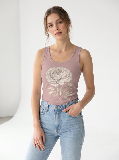 Peony Study Slim-Fit Tank Top
