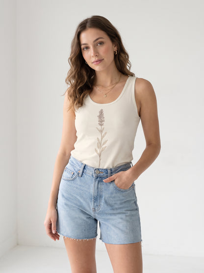 Lavender Herbarium Slim-Fit Tank Top