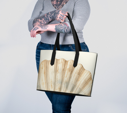 Scallop Shell Vegan Leather Tote Bag
